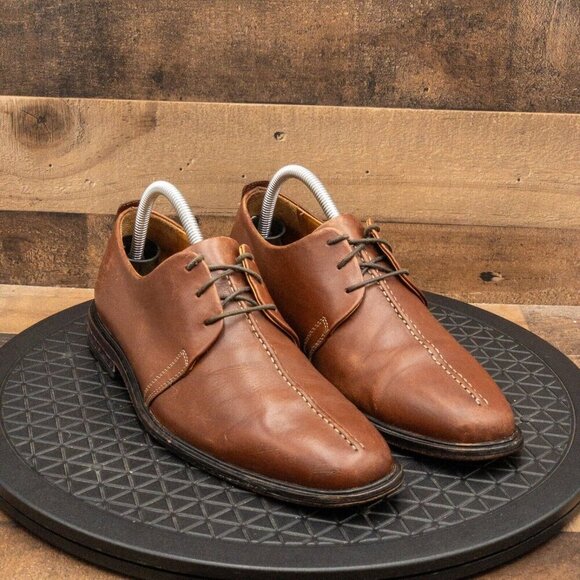 COLE HAAN AIR MENS DRESS SHOES SPLIT TOE BROWN LEATHER BUSINESS CASUAL SIZE 8M - Picture 3 of 9